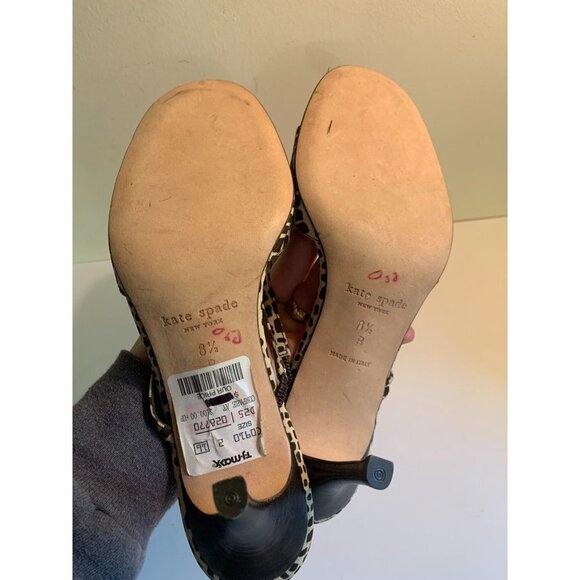 Kate Spade NWT Animal Print Sandal Shoe Calf Hair Womens Size 8.5 B Brown Tan - Picture 6 of 7